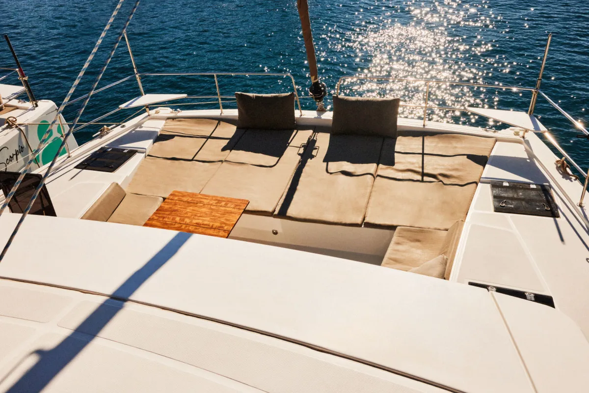 Deck of Senior, a Bali 4.6 catamaran at Marmaris, Turkey