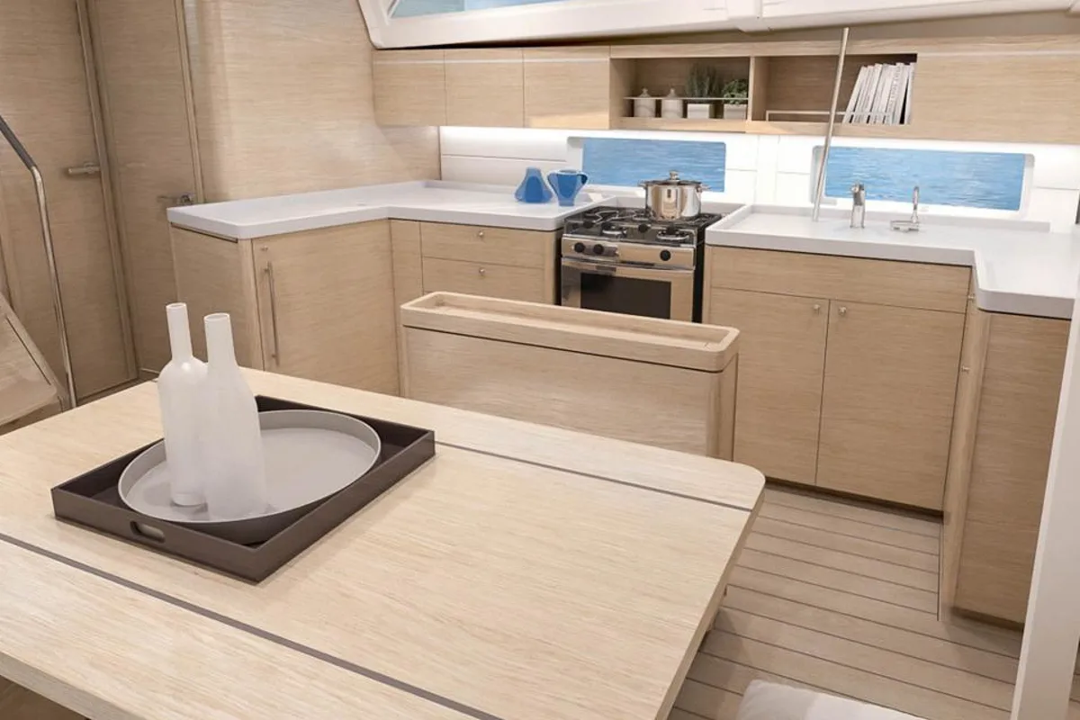 Galley of Moorings 46.3 Club, a Beneteau Oceanis 46.1 sailboat at Road Town, British Virgin Islands