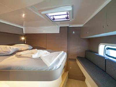 Cabin on Navegame, a Bali Catspace catamaran at Ibiza, Spain