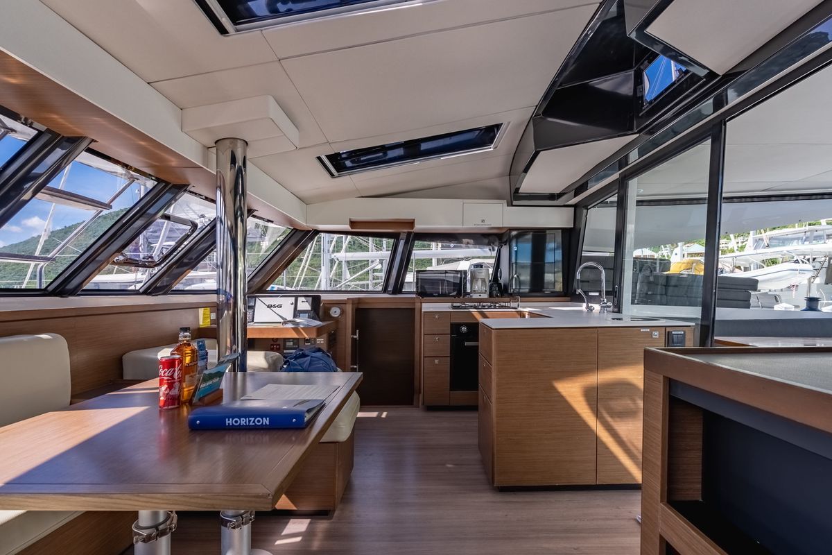 Salon of Seas’d Up, a Nautitech Rochefort Nautitech 46 Fly catamaran at Road Town, British Virgin Islands