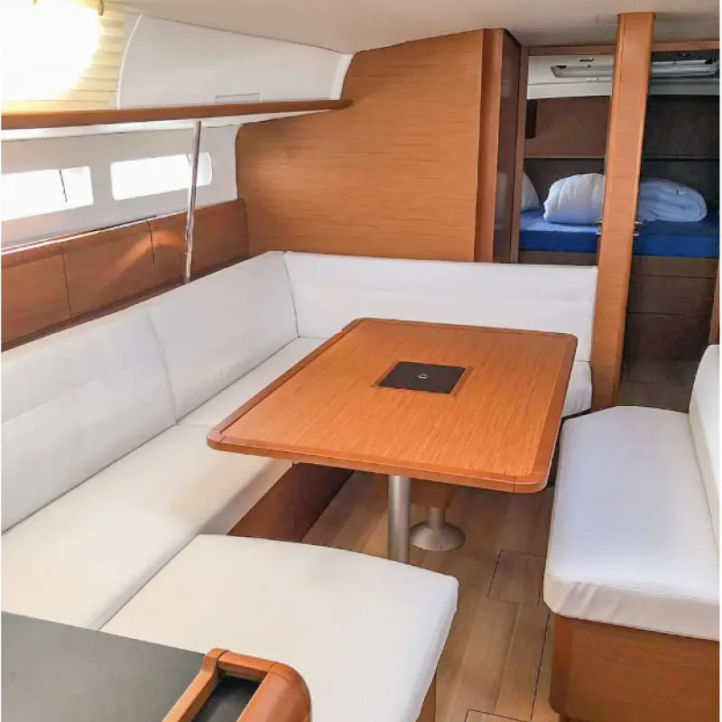 Salon of Misty, a Jeanneau Sun Odyssey 519 sailboat at Municipal Unit of Palairos, Greece