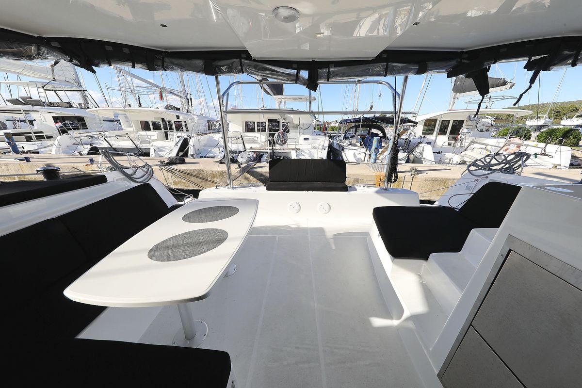 Deck of REA, a Lagoon 42 catamaran at Općina Sukošan, Croatia