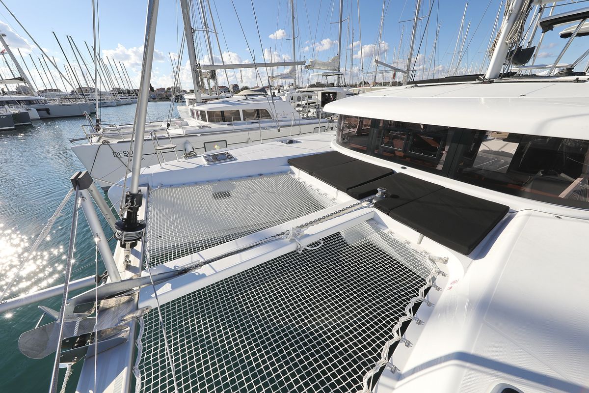 Deck of REA, a Lagoon 42 catamaran at Općina Sukošan, Croatia