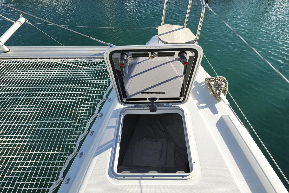 Deck of REA, a Lagoon 42 catamaran at Općina Sukošan, Croatia