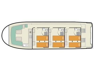 Floor plan of Vision3 - Comfort Plus 1, a Cygnet Vision 3 motorboat at Hessel, United States