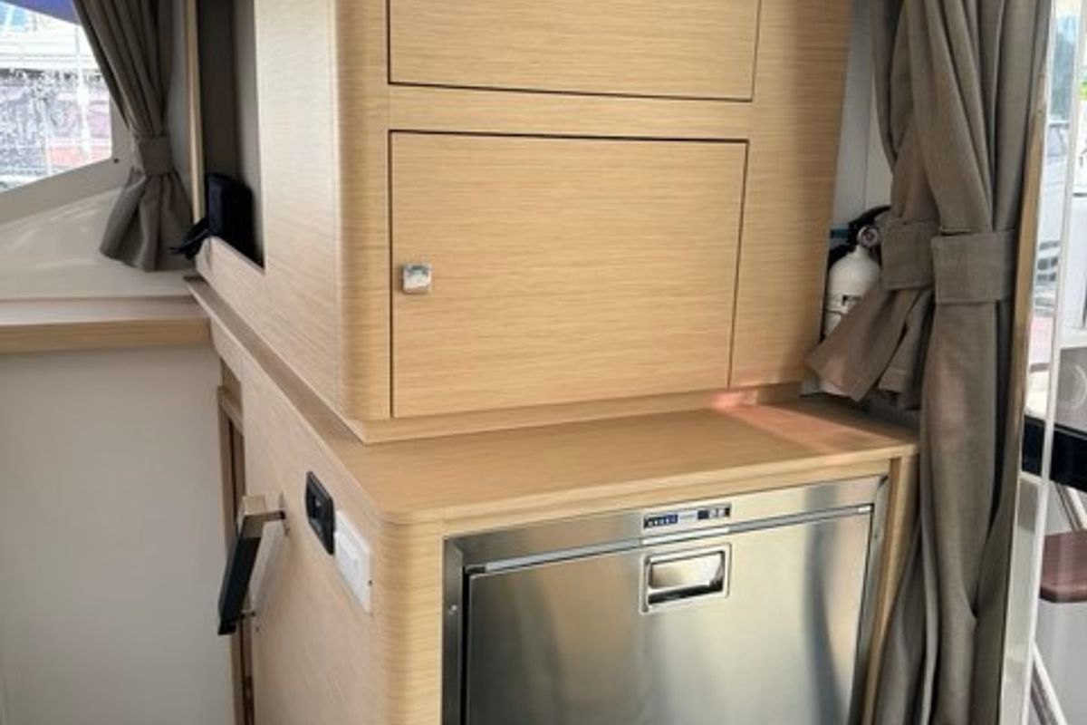 Galley of Unsupervised, a Fountaine Pajot Astrea 42 catamaran at Road Town, British Virgin Islands