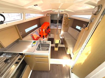Galley of Mañana, a Beneteau Oceanis 30.1 sailboat at Općina Sukošan, Croatia