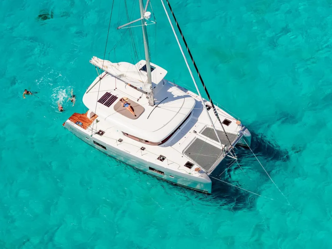 Take it Easy, a Lagoon Lagoon 42 catamaran at Bonifacio / Bunifaziu, France