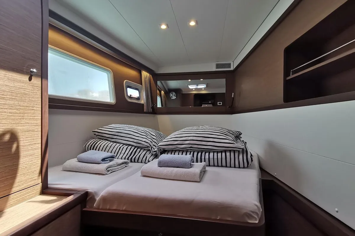 Cabin on Double Elli, a Lagoon 450 F catamaran at Grad Trogir, Croatia