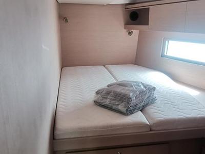 Cabin on Living In Sea, a Beneteau Oceanis 51.1 sailboat at Kontokali, Greece