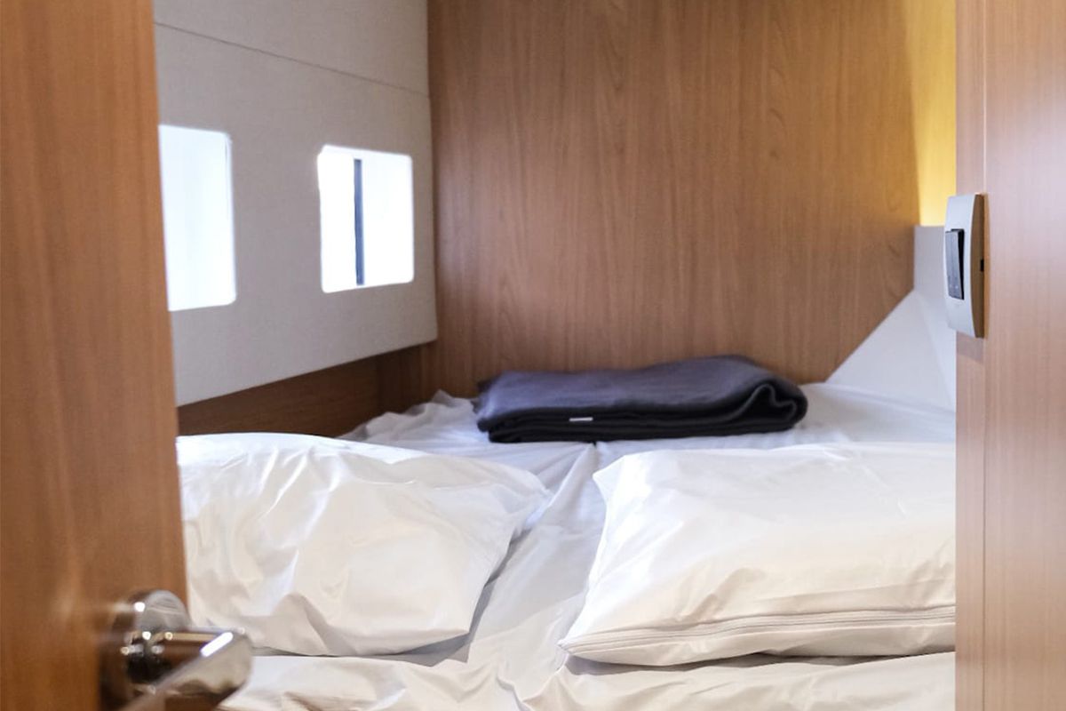 Cabin on Asclepios, a Bali Catsmart catamaran at Ajaccio, France