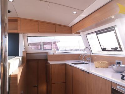 Galley of Asclepios, a Bali Catsmart catamaran at Ajaccio, France