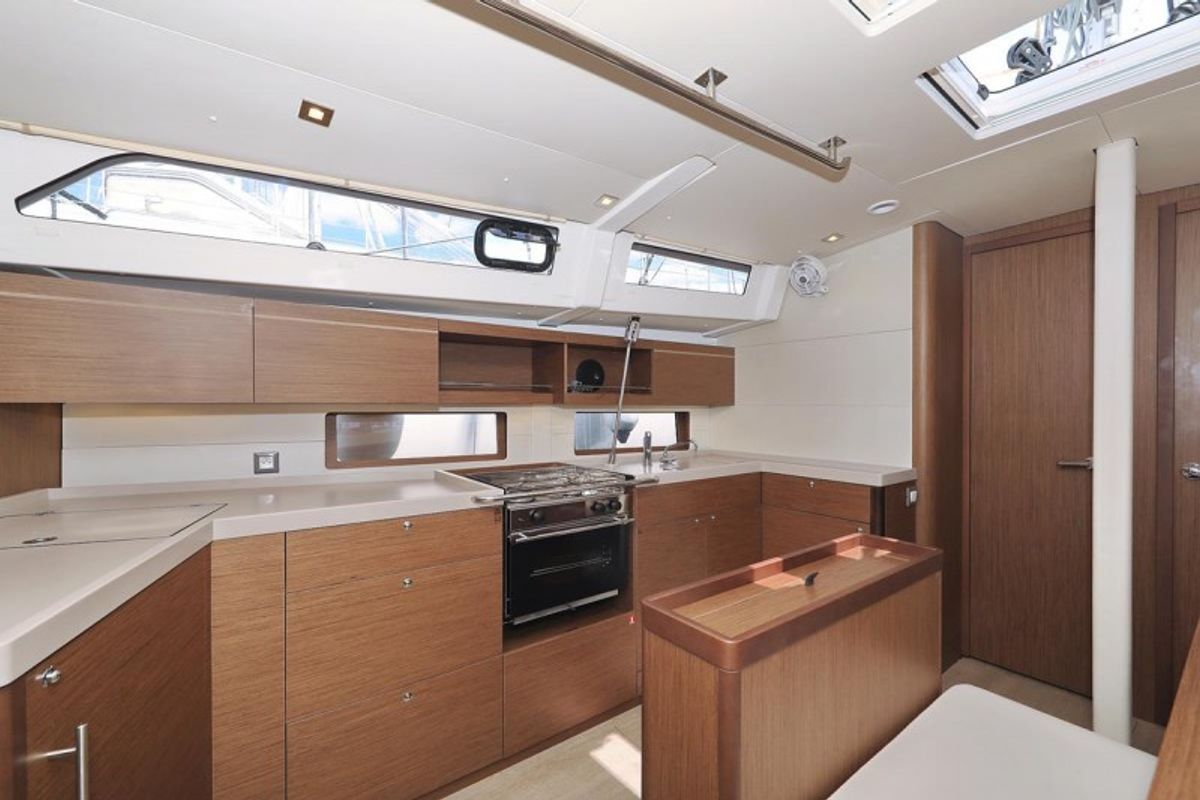 Galley of Rocket, a Beneteau Oceanis 46.1 sailboat at Grad Biograd na Moru, Croatia