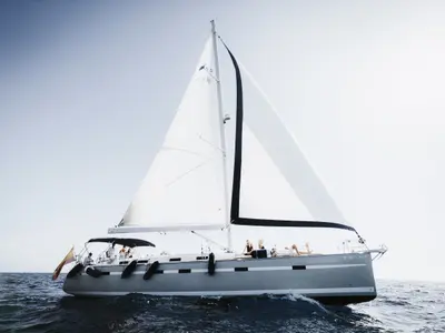 Lady Sunshine , a Bavaria Bavaria 55 Cruiser sailboat at Adeje, Spain