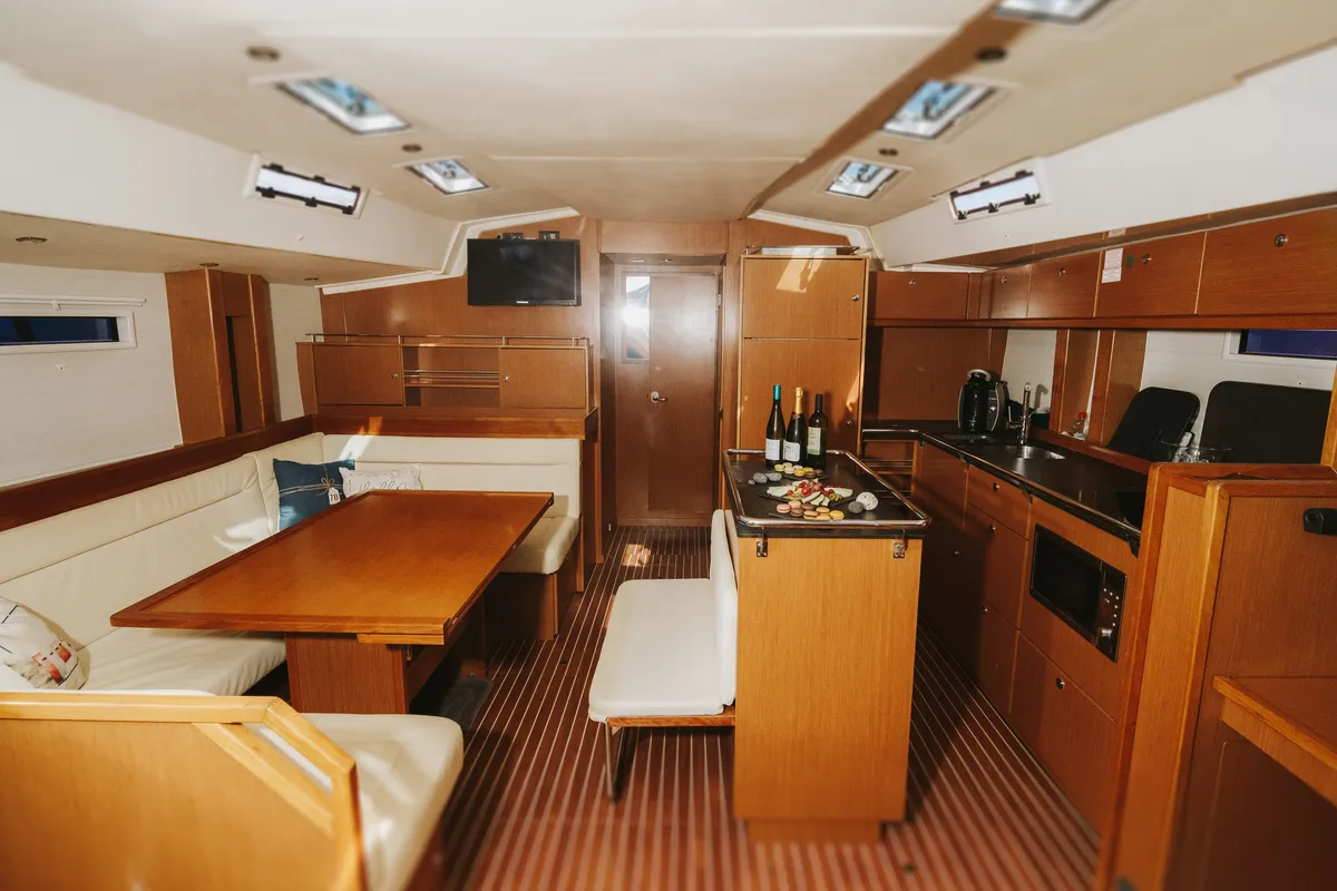 Lady Sunshine , a Bavaria Bavaria 55 Cruiser sailboat at Adeje, Spain