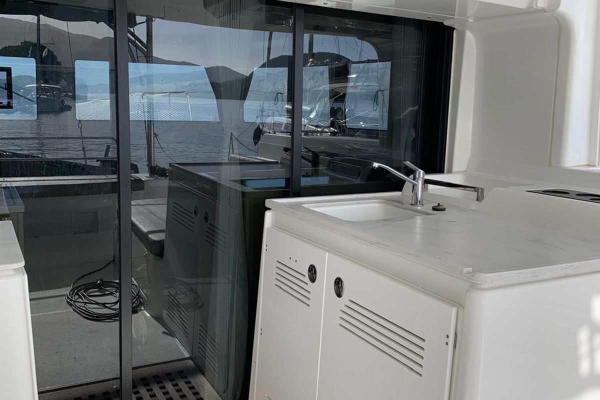 Galley of My Naughty Spirit, a Lagoon 46 catamaran at Municipal Unit of Ellomenos, Greece