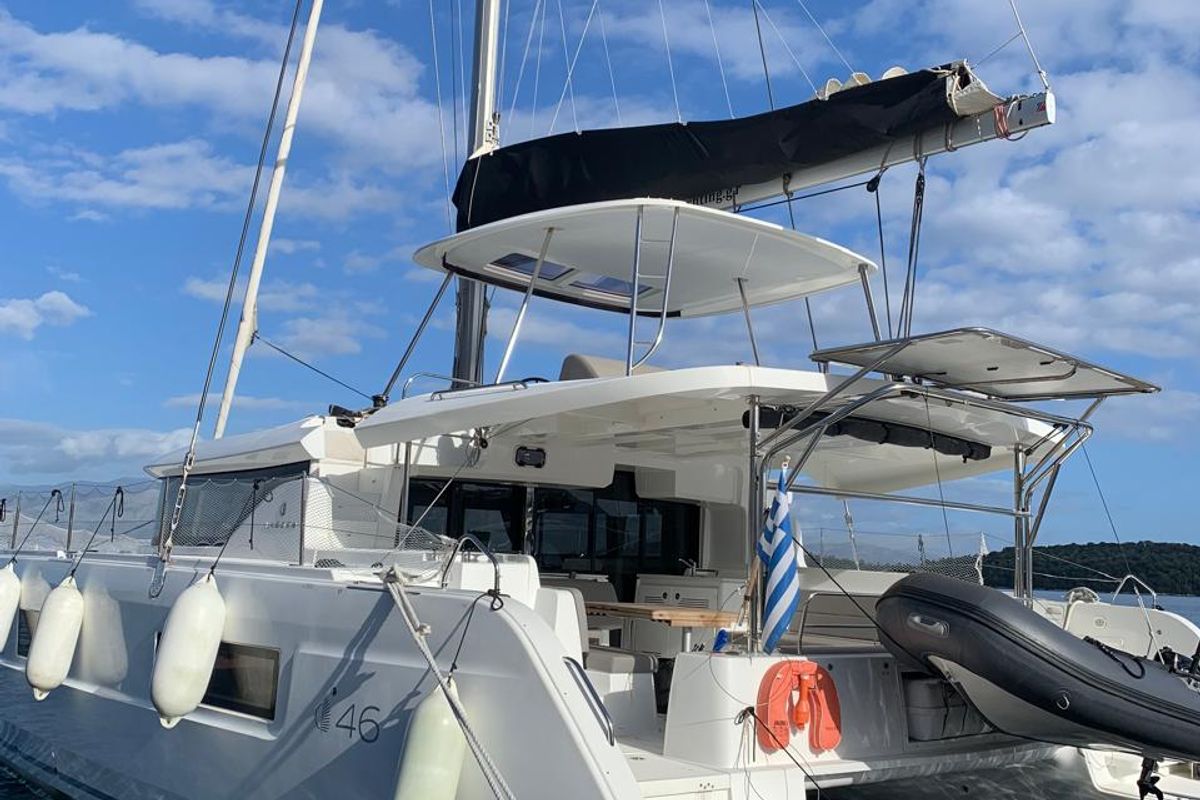Galley of My Naughty Spirit, a Lagoon 46 catamaran at Municipal Unit of Ellomenos, Greece