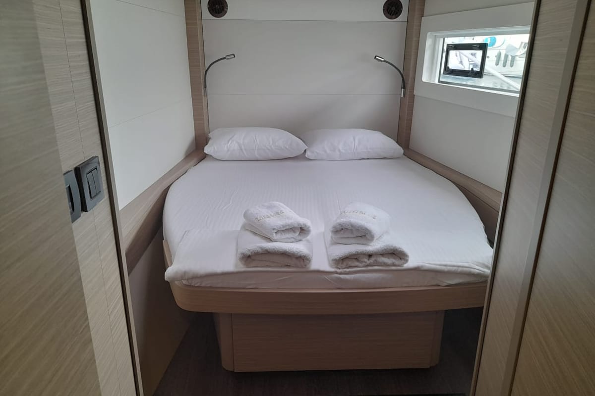 Cabin on My Naughty Spirit, a Lagoon 46 catamaran at Municipal Unit of Ellomenos, Greece