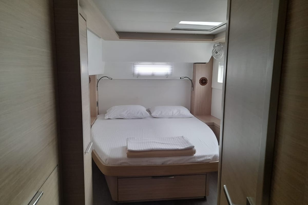 Cabin on My Naughty Spirit, a Lagoon 46 catamaran at Municipal Unit of Ellomenos, Greece