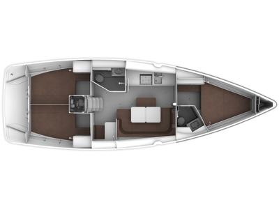 Floor plan of Extra Mile, a Bavaria Cruiser 41 sailboat at Lisbon, Portugal