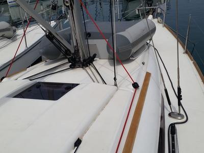 Deck of Orion, a Jeanneau Sun Odyssey 379 sailboat at Općina Sukošan, Croatia