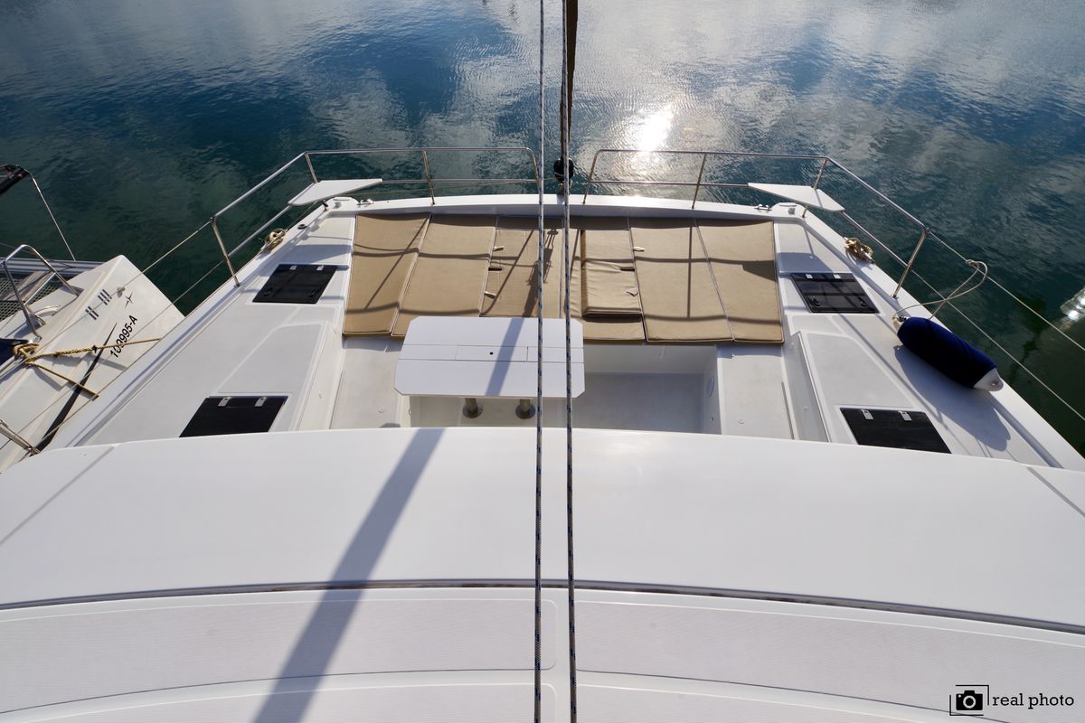 Deck of Monia - A/C, Generator, Water maker, a Bali 4.6 catamaran at Castellammare di Stabia, Italy