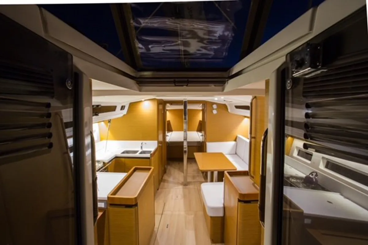 Salon of Deep Water, a Jeanneau Sun Odyssey 440 sailboat at Athens, Greece
