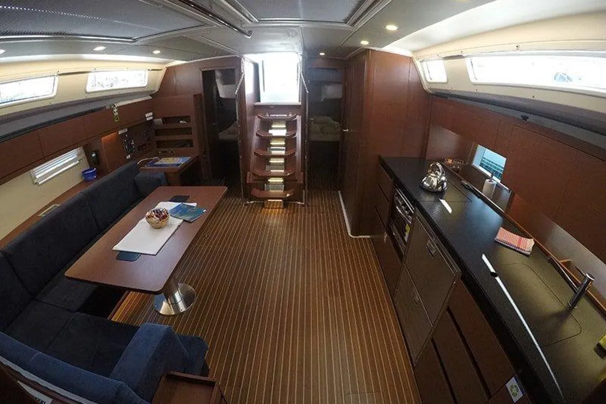 Salon of Alian, a Hanse Yachts Hanse 508 sailboat at Grad Šibenik, Croatia