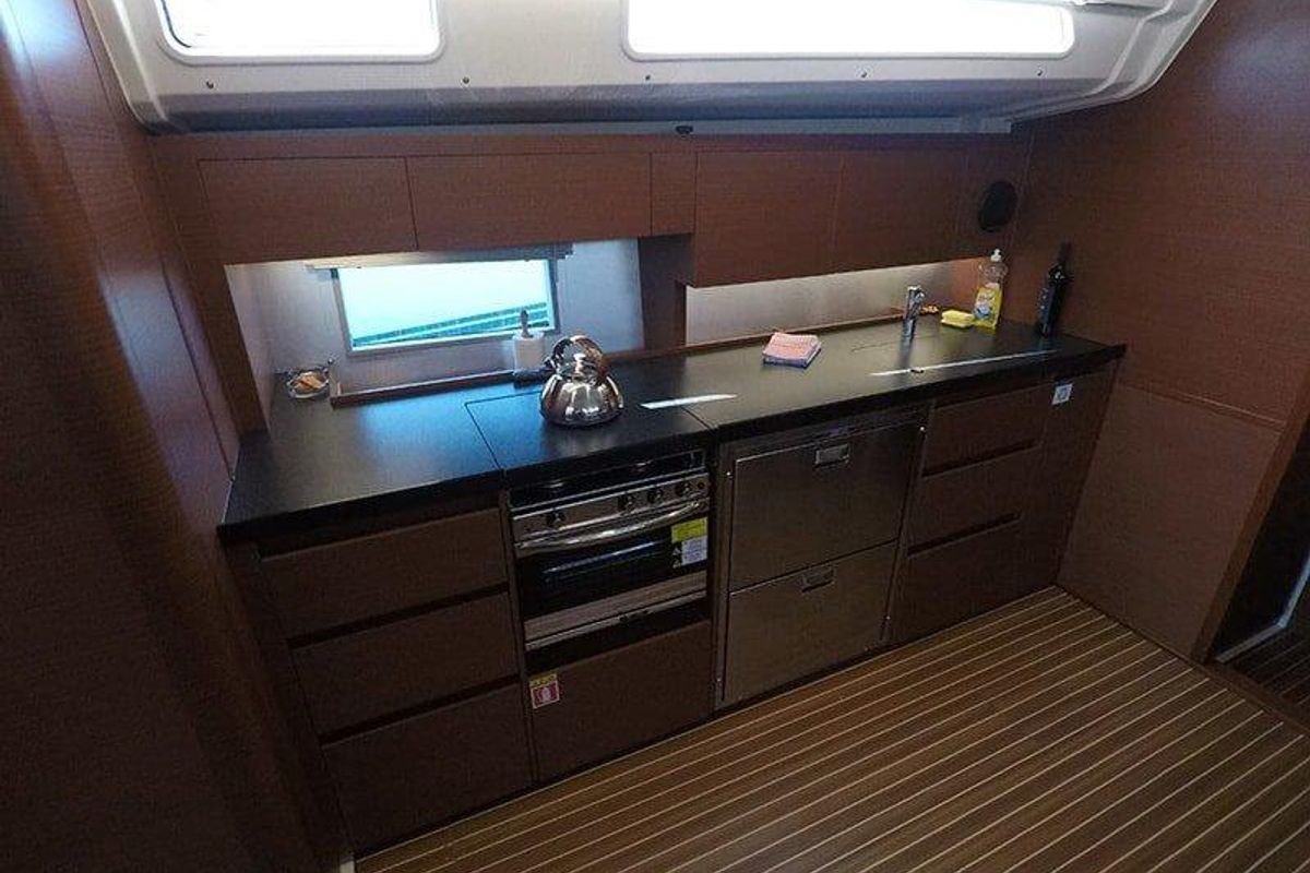 Galley of Alian, a Hanse Yachts Hanse 508 sailboat at Grad Šibenik, Croatia