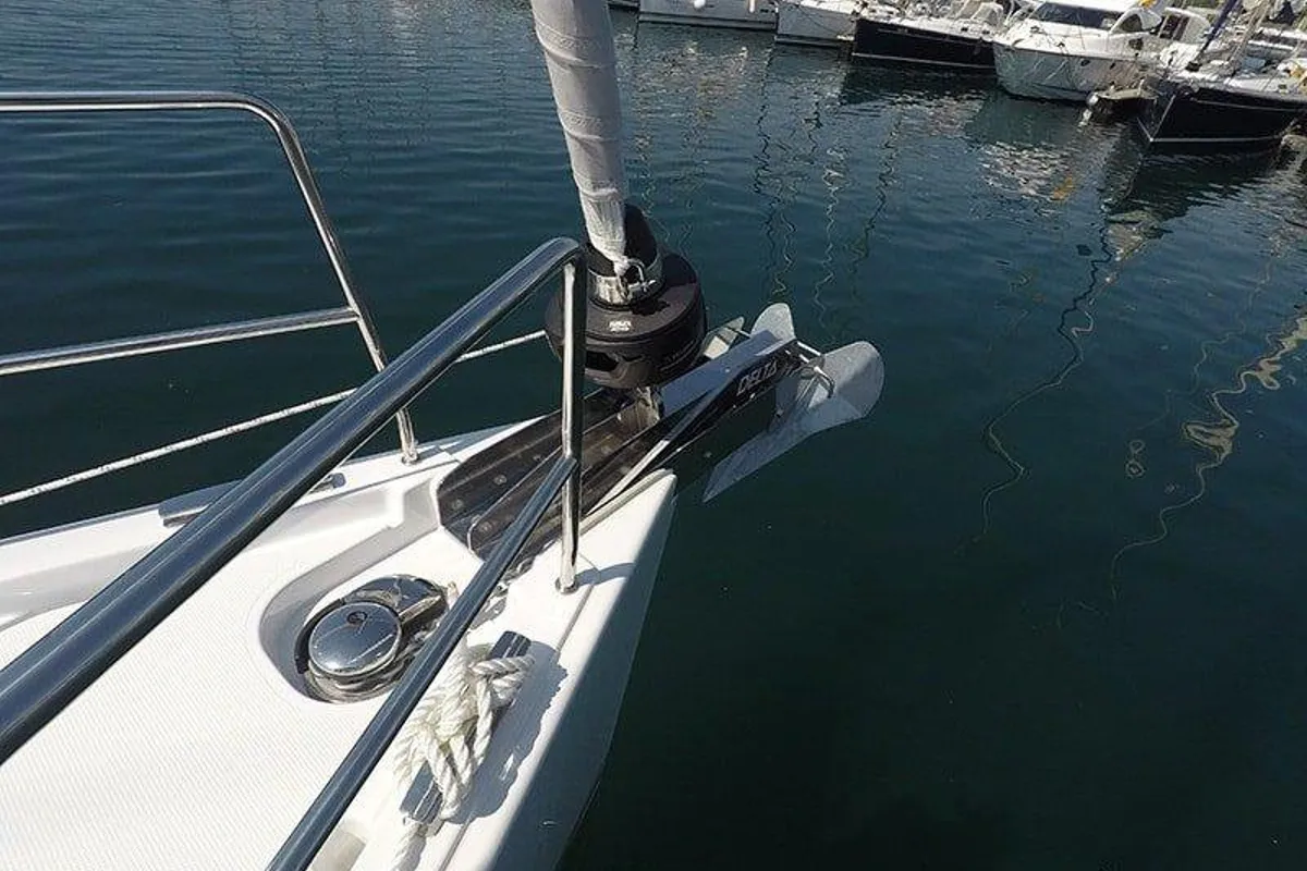 Deck of Alian, a Hanse Yachts Hanse 508 sailboat at Grad Šibenik, Croatia