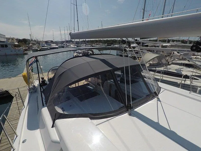 Deck of Alian, a Hanse Yachts Hanse 508 sailboat at Grad Šibenik, Croatia