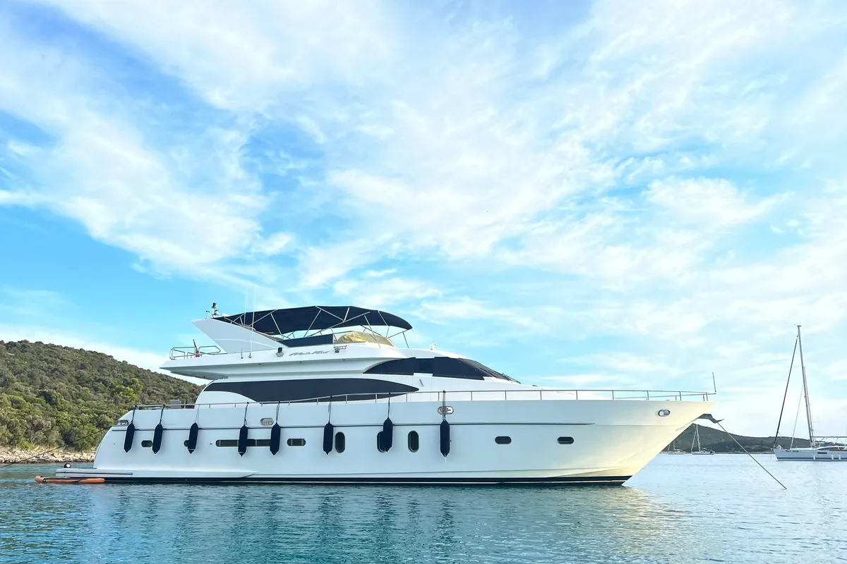 Exterior view of Premier Cru, a Monte Fino Premier Cru yacht at Grad Kaštela, Croatia