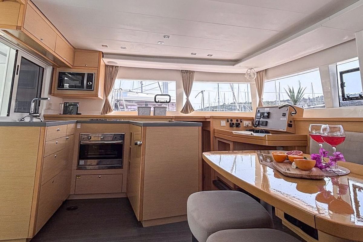 Galley of Red Twin, a Lagoon 450 F catamaran at Primošten, Croatia