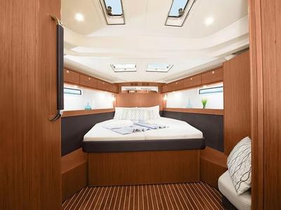 Cabin on Sea Wonder I, a Bavaria Cruiser 51 sailboat at Athens, Greece