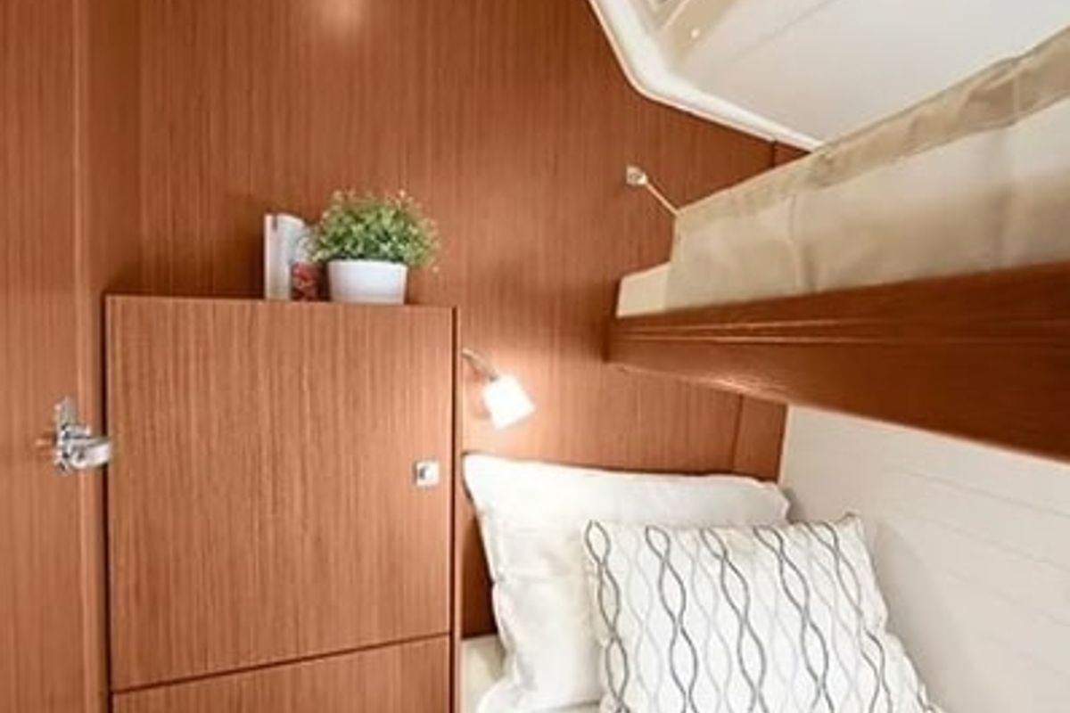Cabin on Sea Wonder I, a Bavaria Cruiser 51 sailboat at Athens, Greece