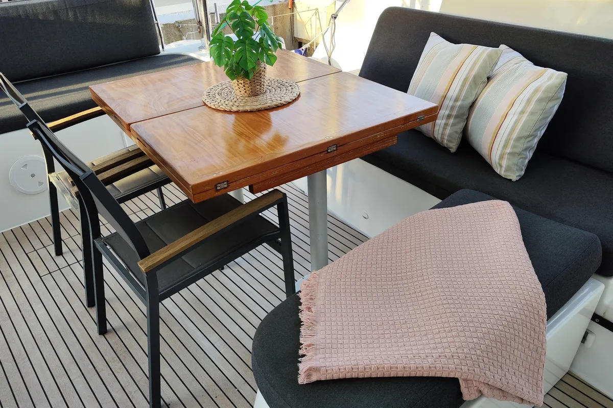 Deck of InnPro, a Lagoon 46 catamaran at Palma de Mallorca, Spain