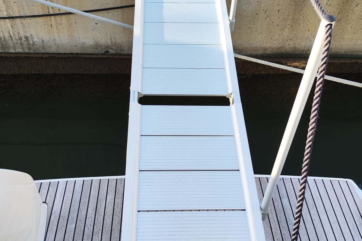Deck of InnPro, a Lagoon 46 catamaran at Palma de Mallorca, Spain