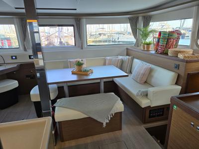 Salon of InnPro, a Lagoon 46 catamaran at Palma de Mallorca, Spain