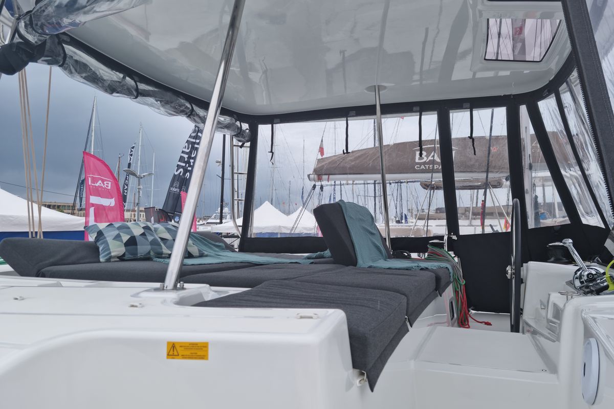 Deck of InnPro, a Lagoon 46 catamaran at Palma de Mallorca, Spain