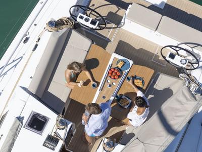 Deck of Penelope, a Dufour 43 sailboat at Volos Municipality, Greece