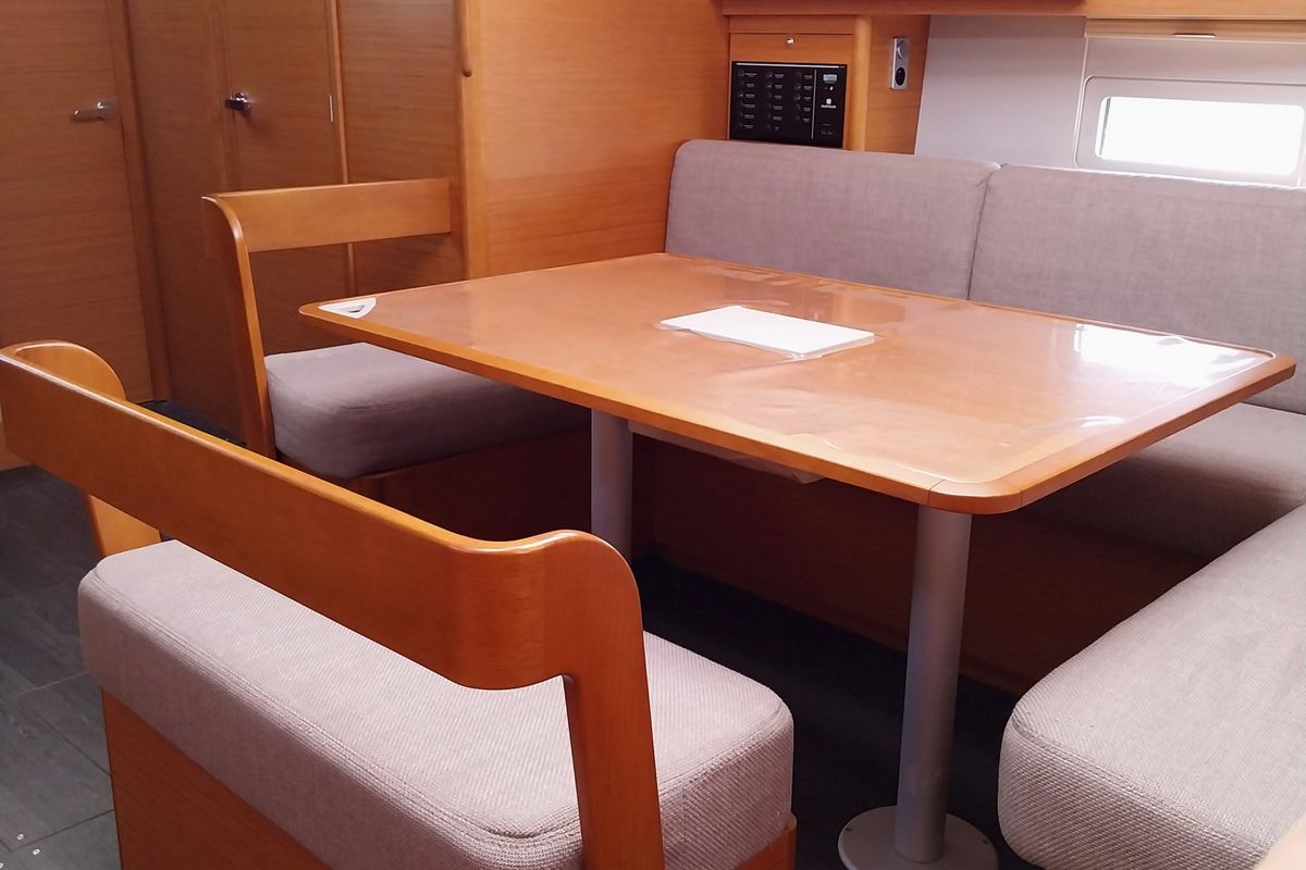 Salon of Penelope, a Dufour 43 sailboat at Volos Municipality, Greece