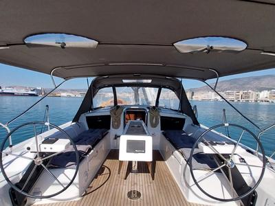 Cockpit of Penelope, a Dufour 43 sailboat at Volos Municipality, Greece