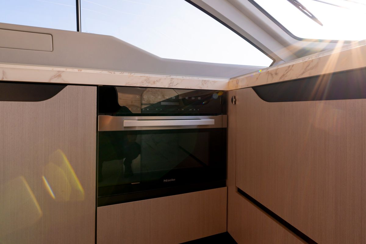 Galley of Felicita, a Azimut S7 yacht at Grad Šibenik, Croatia