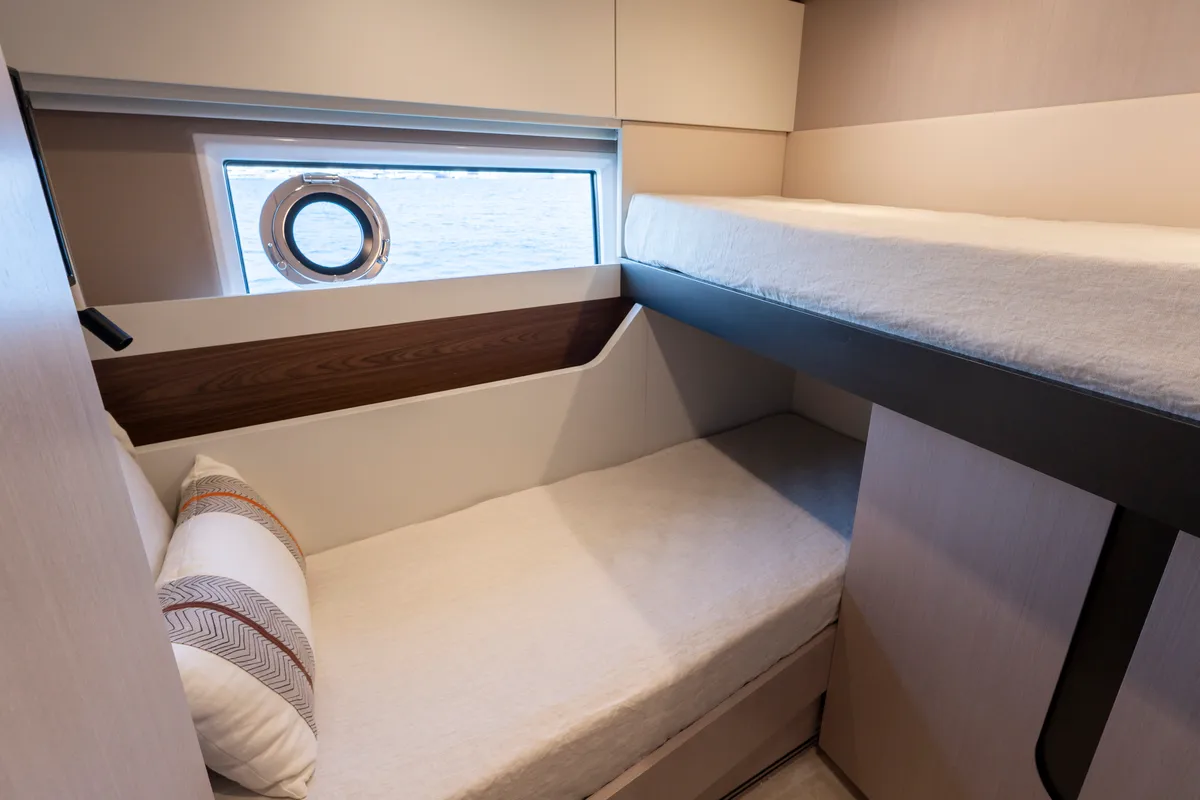 Cabin on Felicita, a Azimut S7 yacht at Grad Šibenik, Croatia