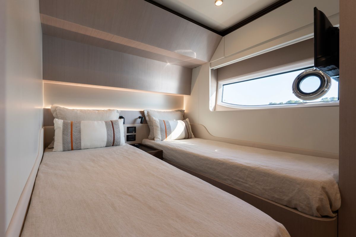 Cabin on Felicita, a Azimut S7 yacht at Grad Šibenik, Croatia