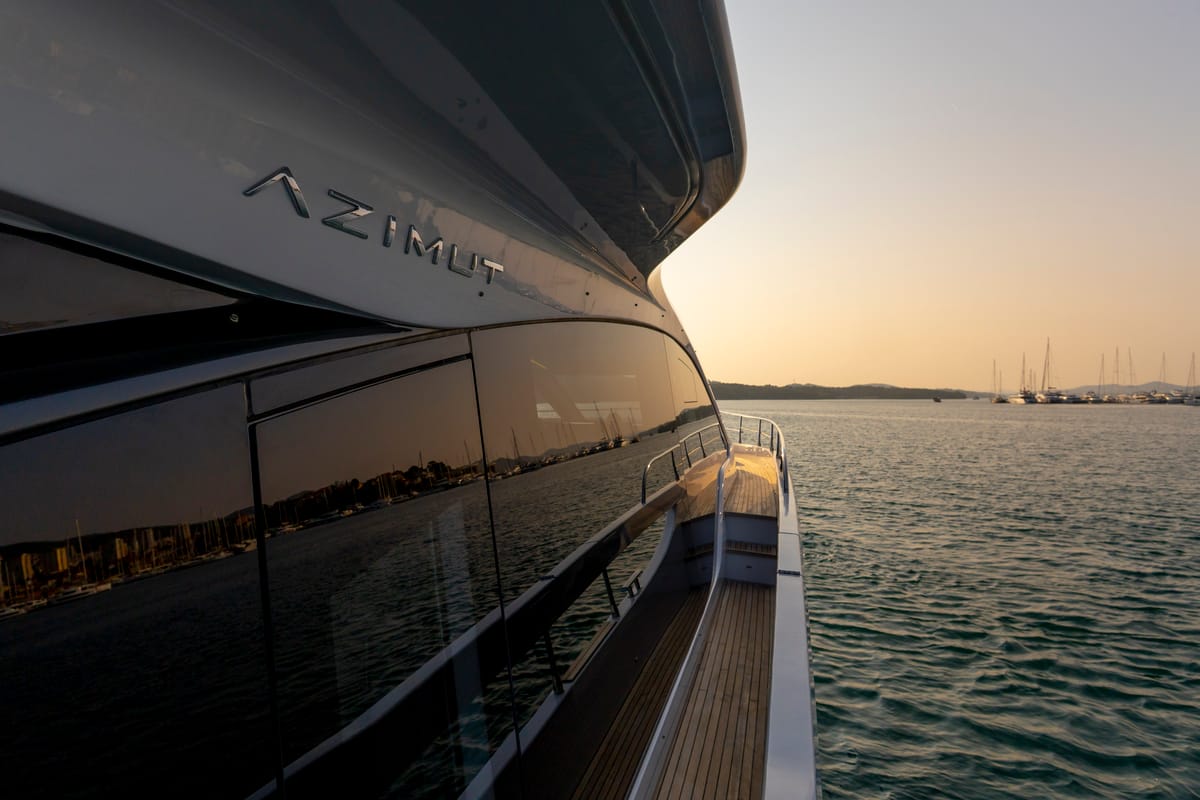 Exterior view of Felicita, a Azimut S7 yacht at Grad Šibenik, Croatia
