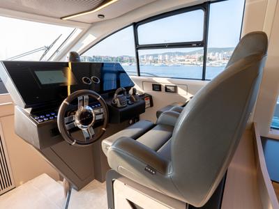 Cockpit of Felicita, a Azimut S7 yacht at Grad Šibenik, Croatia