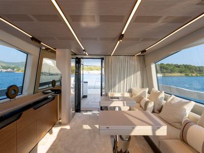 Salon of Felicita, a Azimut S7 yacht at Grad Šibenik, Croatia