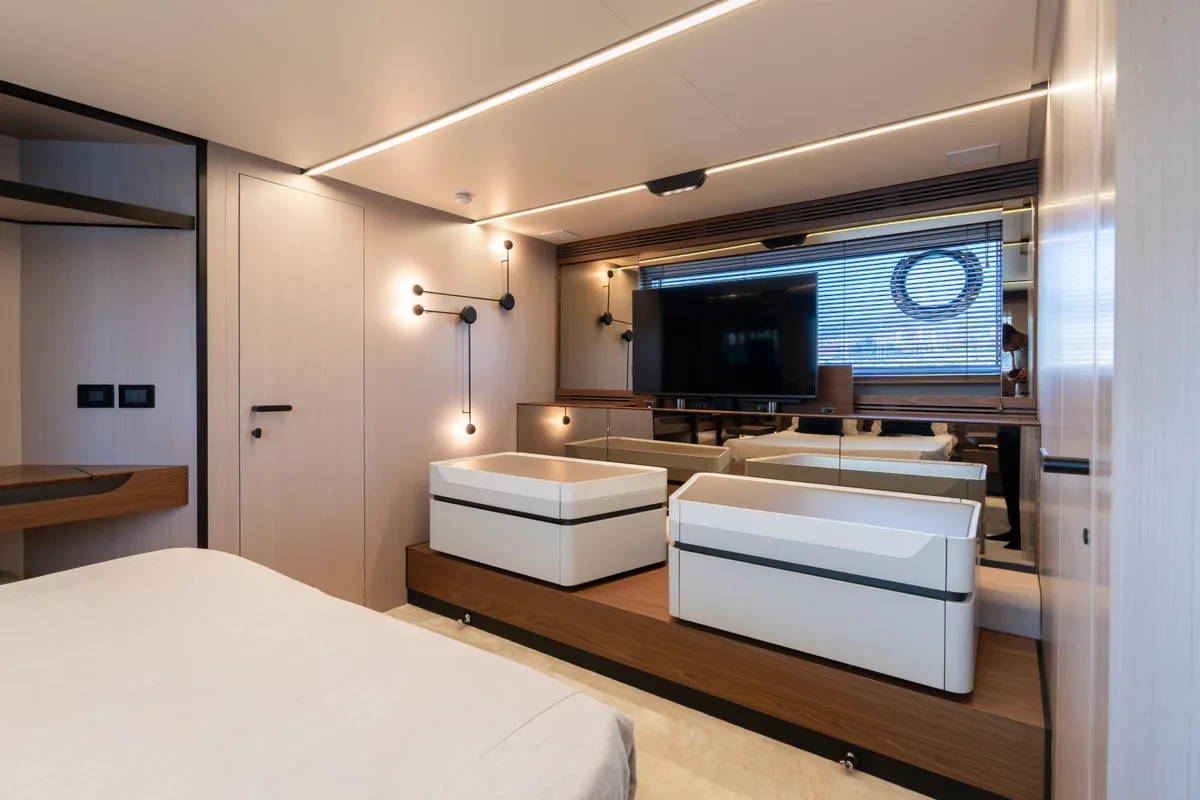 Cabin on Felicita, a Azimut S7 yacht at Grad Šibenik, Croatia