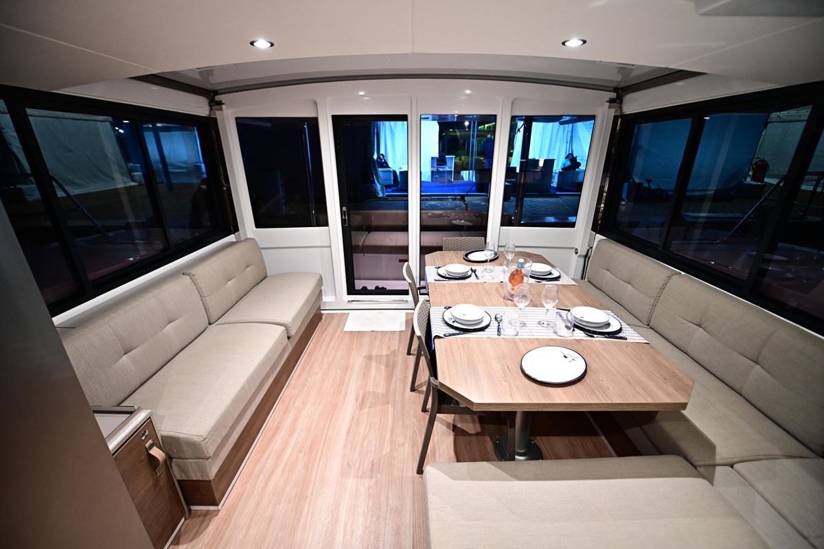 Exterior view of Archè, a Bali 4.4 catamaran at Salerno, Italy